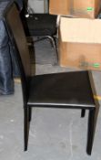 1 x Rectangular Table With 2 x Black Faux Leather Chairs - Table Features A Modern Design And An