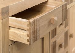 1 x Mark Webster Buckingham Coffee Table With Drawers - White Wash Oak With a Timeless Design - Full