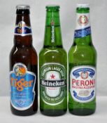 24 x Various Alcoholic Bottled Beers  - All 330ml Bottles - Lot Includes 9 x Heiniken, 7 Tiger & 8 x