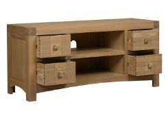 1 x Mark Webster Buckingham TV Media Unit - White Wash Oak With a Timeless Design - Full of