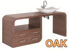 1 x Vogue ARC Bathroom Vanity Unit - OAK - Type 1C 1600mm - Manufactured to the Highest