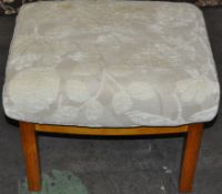 1 x Cintique Foot Stool With An Exquisite Patterned Fabric – Designed by Wade Winchester - Ex