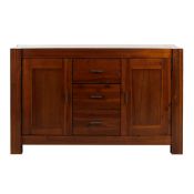 1 x Mark Webster Brackley Sideboard - Two Door / Three Drawer - Solid Acacia Wood and Veneers -