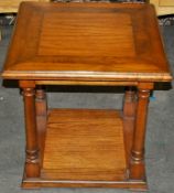 1 x Cambridge Lamp Table With Shelf – Presented in Dark Teak – Ex Display - Dimensions :