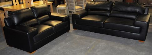 1 x Black 3 & 2 Seater Sofa Harry Suite Designed by Mark Webster – Arms Fold Over for Added