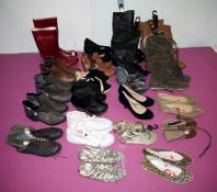 22 x Pairs Of Assorted Women's & Girls Shoes & Boots – Box449 -  Various Colours & Designs – Sizes