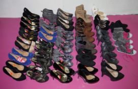 33 x Pairs Of Assorted Women's Shoes – Box443 -  Various Colours & Designs – Sizes Range from 1-8,