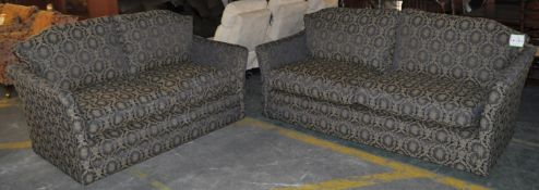 1 x Lomond 3+2 Blue Design Luxury Fabric Sofa Suite By Wade Upholstery – Ex Display – 3 Seat