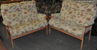 1 x Cintique 2+2 High Backed Fabric Sofa with a Solid Wooden Frame – Ex Display - Dimensions :