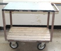 1 x Mobile Workstation Trolley With Undershelf and Handle - Large Castors - Stong Sturdy Unit -