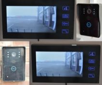 2 x 7 Inch Colour Monitor Touch Key Video Door Phone Doorbell IR Camera Intercom Systems - Model