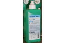 20 x Braun Softaland Pure Alcoholic Hand Sanitiser - 500ml Hand Dispenser Bottles - Protects Hands