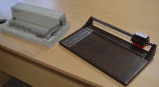 2 x Office Stationary Accessories - Includes Rexel CB3000 Comb Binding Machine and Paper Cutter -