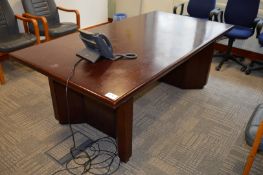 1 x Mahoganny Board Room Table - See Pictures For Condition - H74 x W204 x D104 cms - Ref SB196 -