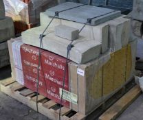 1 x Pallet Lot of 26 x Buff Tactile Blister Paving Slabs Plus Kurb Bricks - Unused - Size:
