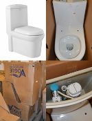 7 x Vogue Bathrooms ZAROS One Piece Toilet Pans and Cisterns - NOTE THAT CISTERN LIDS ARE