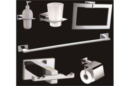 1 x Vogue Series 6 Six Piece Bathroom Accessory Set - Includes WC Roll Holder, Soap Dispenser,