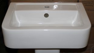 4 x Vogue Bathrooms OPTIONS Single Tap Hole SINK BASINS With Pedestals - 580mm Width - Brand New