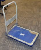 1 x Foldable Flatbed Trolley - 70 x 48 cm Bed Area - On Castors With Foldable Handles - Ref
