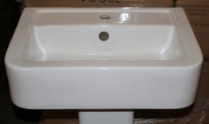 1 x Vogue Bathrooms OPTIONS Single Tap Hole SINK BASIN With Pedestal - 580mm Width - Brand New Boxed