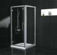 1 x Aqua Latus 1VSDAL7B - 760mm Side Panel Wall - Clear Glass 8mm - Height 1900 - Location D, Pallet