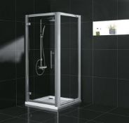 1 x Aqua Latus 1VSDAL7A - 700mm Side Panel Wall - Clear Glass 8mm - Height 1900 -  Photograph