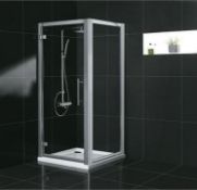 1 x Aqua Latus 1VSDAL7A - 700mm Side Panel Wall - Clear Glass 8mm - Height 1900 - Photograph