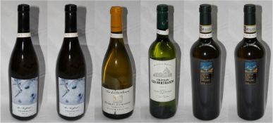 6 x Various Bottles of Wine - Chenin Blanc, Vin De Bourgogne, Chateau Les Bertrands, Greco Di Tufo -