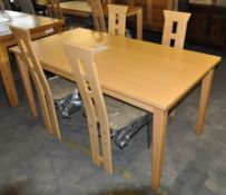 1 x Calligaris Ascot Stylish Cream Table With Drawer & 4 Calligaris Chairs – Ex Display In Very Good