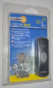 10 x Freidland Decor Evo Wirefree Slimlone Charcoal Chime Push Button Door Buttons - LED