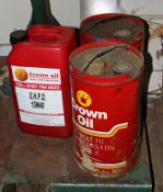 3 x 25 Litre Containers of Crown Oil - 2 Full and 1 Part Full - CL151 - Ref R010 - Location: