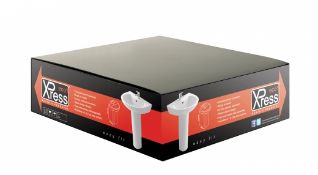 20 x Vogue Bathrooms ECO1 XPRESS Two Tap Hole SINK BASINS and Pedestals - 550mm Width - Brand New