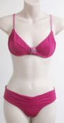 1 x 'Nina Ricci' Designer 2-Piece Soft Swimsuit – “Fleuricci” - Ref SW11 - Bright Pink Colour with