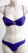 1 x 'Nina Ricci' Designer 2-Piece Soft Swimsuit – “Fleurs De Fleurs” -  Ref SW11 - Violet Colour