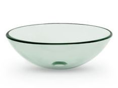 1 x Vogue Bathrooms ZAROS Clear Glass 420mm Wash Bowl - 15mm Thick - Perfect For The Modern Bathroom