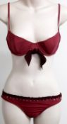 1 x 'Nina Ricci' Designer “Liane” Triangle & Mini Brief Bikini – Colour: Cerise – Stunning – Brand