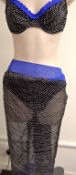 1 x Rasurel - Black Polka dot with royal blue trim Tobago Sarong - B21068 - One Size - Ref: