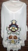 1 x One Teaspoon - Muchachos Cream Top - Size 12 - Style OT11009 - 100% Rayon - Beachwear - Ref: