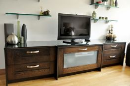 1 x Earle and Ginger Solid Wenge Wood TV Unit  - Preowned In Beautiful Condition - L268cm x D60cm