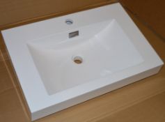 1 x Vogue Bathrooms JUNO Single Tap Hole Inset Sink Basin - Includes Pop Up Waste Plug - 600mm Width