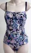 1 x 'Nina Ricci' Designer Soft Swimsuit - “COEUR JOIE” – Ref SW10 – Colour: Navy / Lilac  -  Size: