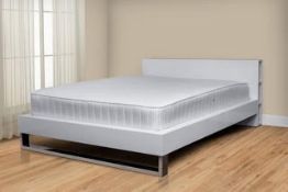 Tenzo Scala Designer 4ft6” Double Bed With Storage Headboard - White Gloss & Chrome - Brand New &