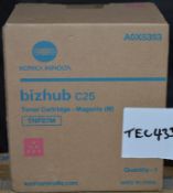 1 x Konica Minolta TNP27M Toner Cartridge Magenta A0X5353  For Bizhub C25 - CL110 - New Sealed Stock