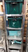 1 x Tall Stainless Steel Shelving Unit - 60cm x 46cm x Height 181cm - on Castors - Also Includes