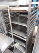 Mobile Stainless Steel Catering shelving Unit /Trolley with tray stays 59cm x 67cm x height 164cm