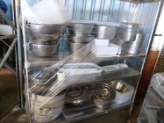 Cidelcem Stainless Steel Catering shelving Unit 142cm x 36cm x height 160cm plus CONTENTS