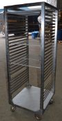 Mobile Stainless Steel Catering shelving Unit /Trolley with tray stays 59cm x 67cm x height 178cm