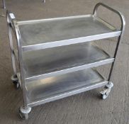 Stainless Steel Serving Trolley  91cm x 47cm x height 93cm