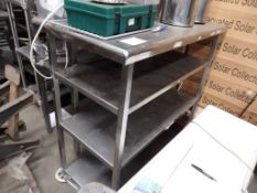 Stainless Steel Catering shelving with 4 x large castors 122cm x 61cm x height 130cm