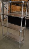 Stainless Steel Catering shelving Unit 90cm x 36cm x height 160cm